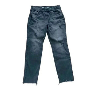 Old Navy Women's High-Rise Boyfriend Jeans Size 4 Black‎ Distressed